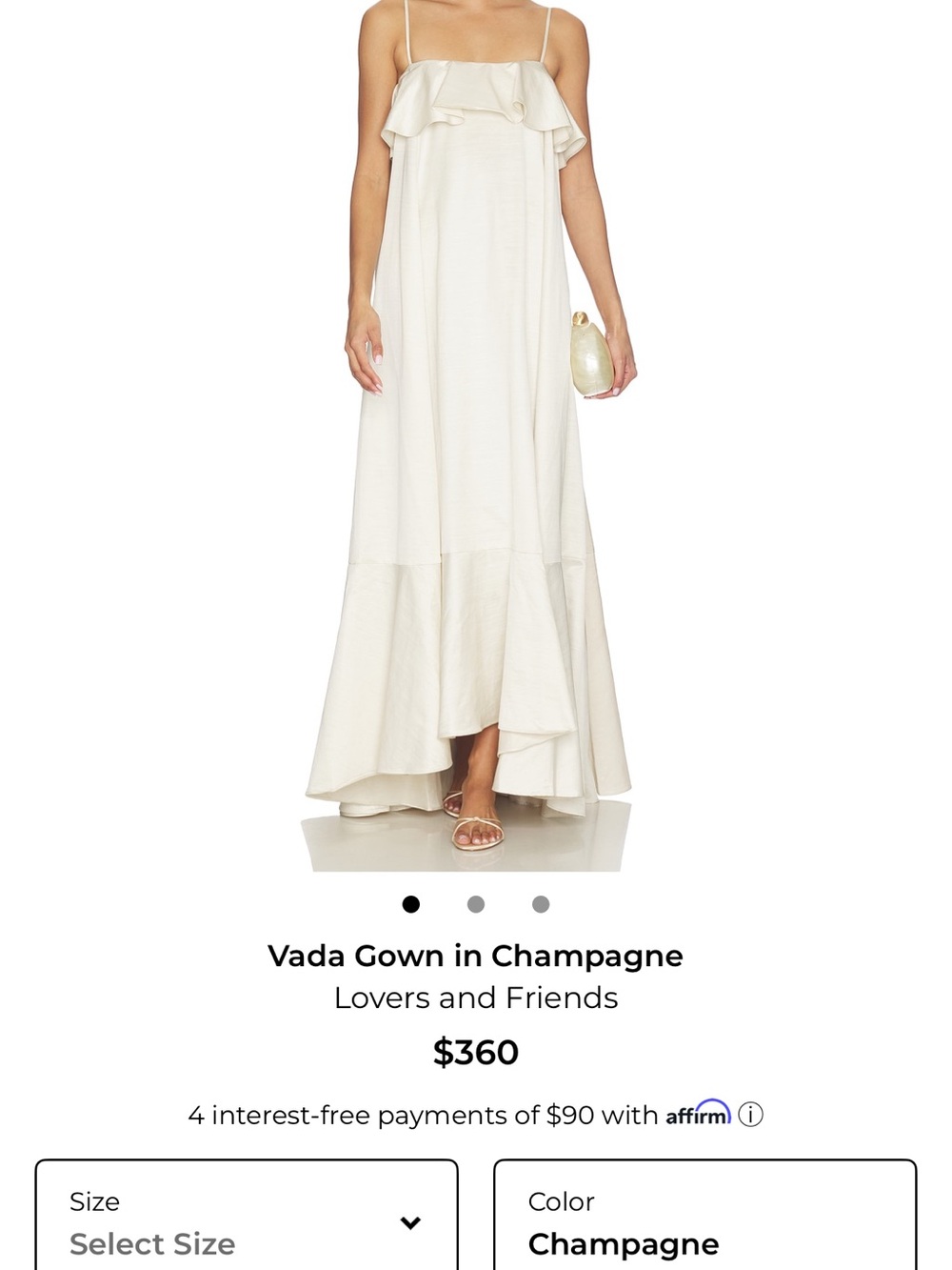 Lovers + Friends Vada Gown Champagne